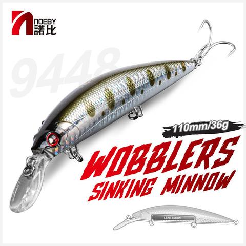 Noeby NBL9448 Sinking Minnow Fishing Lure Hard Wobblers Artificial Baits For Sea Bass 110mm 36g Strong Pesca ► Photo 1/6