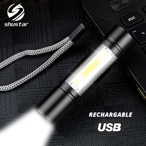 USB Rechargeable Flashlight 3 Lighting Mode COB+XPE LED Mini Flashlight Waterproof Portable Used for camping, cycling, work, etc ► Photo 1/6