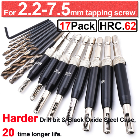 Black Oxide Self Centering Lock Hinge Drill Bit Set Hardware Drawer Pilot Hole Guides For Stainless Steel Drilling Bit Set D30 ► Photo 1/6