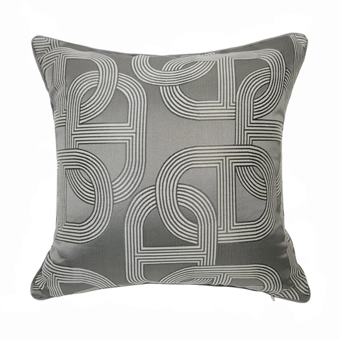 Contemporary Geometry Dark Grey Chain Ellipse Sofa Chair Designer Pipping throw Cushion Cover Decor Home Pillow Case 45x45cm ► Photo 1/6