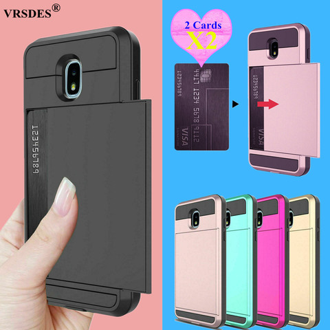 Slide Card Slot Holder Case For Samsung Galaxy J8 J7 J3 J2 Pro A8 Plus A7 2022 J7 J5 J3 Pro 2017 EU A750 S20 Note 20 Ultra Capa ► Photo 1/6