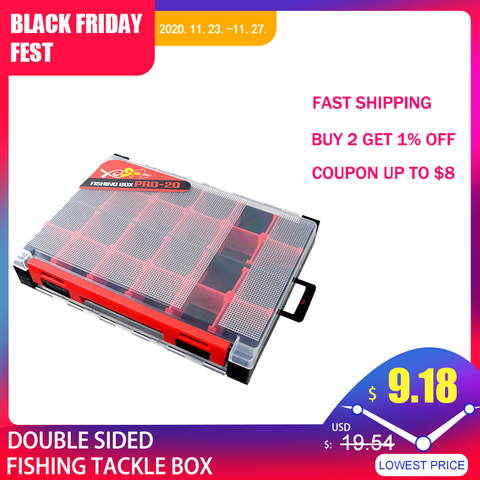 Double Sided Fishing Tackle Box Storage Trays with Removable Dividers Fly Fishing Lures Hooks Case Organizer Box Case Fishing ► Photo 1/6