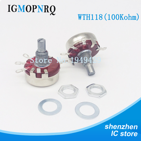 2PCS WTH118 1K 2.2K 4.7K 10K 22K 47K 100K 470K 1M 2W 1A Potentiometer New Authentic Variable Resistor VR Resistance 100K Ohm ► Photo 1/2