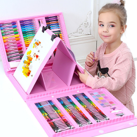 42-208PCS Children Art Painting Set Watercolor Pencil Crayon Water Pen Drawing Board Doodle Supplies Kids Educational Toys Gift ► Photo 1/6