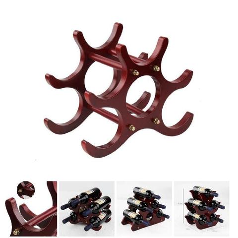 Retro Wooden Wine Rack Wine Holders Kitchen Assembled Display Stand Organizer Bar Storage Dining Bar Wine Cabinet Display Rack ► Photo 1/6