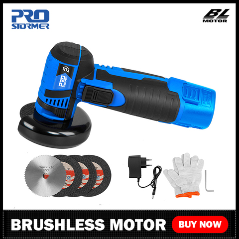 12V Mini Brushless Angle Grinder Cordless Polishing Grinding Machine 2.0mAh 19500RPM Electric Power Tools for home by PROSTORMER ► Photo 1/6