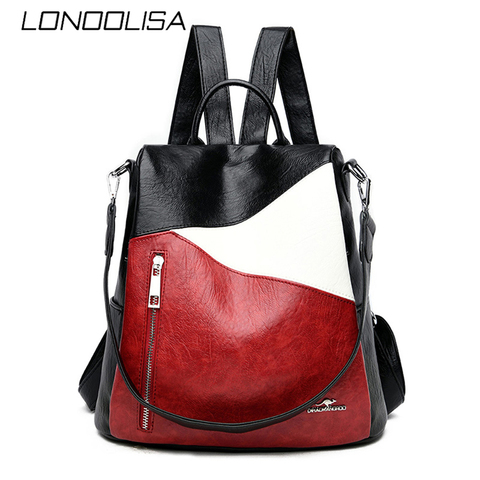 Women Backpack leather Anti Theft Female Backpacks Multifunction Shoulder Bag For Teenagers Travel School Casual Bags Sac A Dos ► Photo 1/6