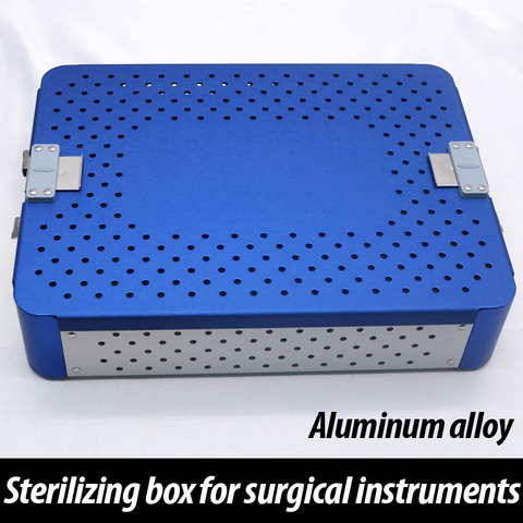 Aluminum alloy surgical instrument sterilizing box single and double layers of high-temperature and high-pressure silicone pad ► Photo 1/6