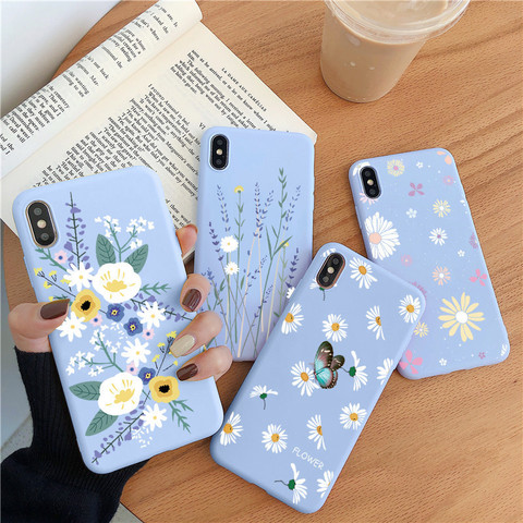 Flower Butterfly Case For Xiaomi Redmi Note 9 8 Pro 9s 8T 5 6 7 7A 8A Mi A3 A1 A2 8 9 SE 9T CC9 CC9e 10 Lite TPU Floral Cover ► Photo 1/6