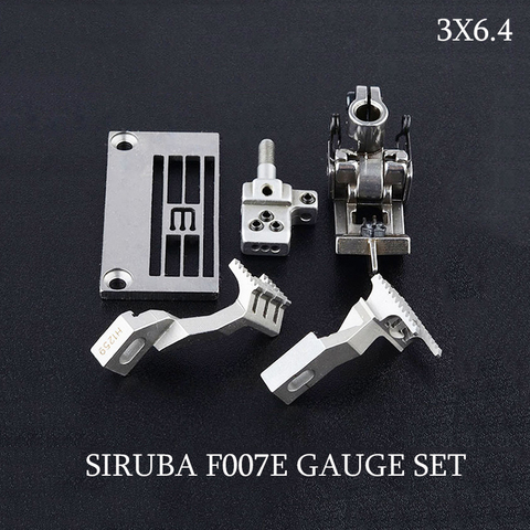 SIRUBA F007E 3X6.4  5.6 gauge set  covering stitch sewing machine parts E1826/E1827 P1406/P1407 M4364 PRESSER FOOT NEEDLE PLATE ► Photo 1/5