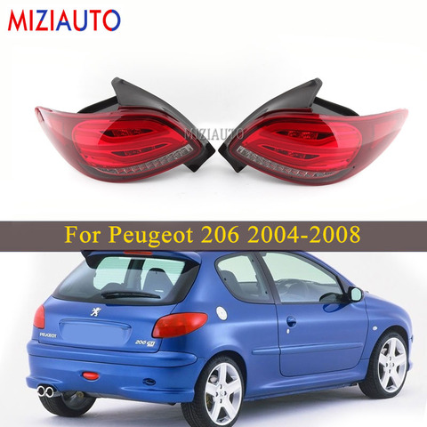1 Pair LED Rear Tail Lights For Peugeot 206 2004 2005 2006 2007 2008 206CC Tail Stop Brake Turn Signal Lamp Car  Accessories ► Photo 1/6