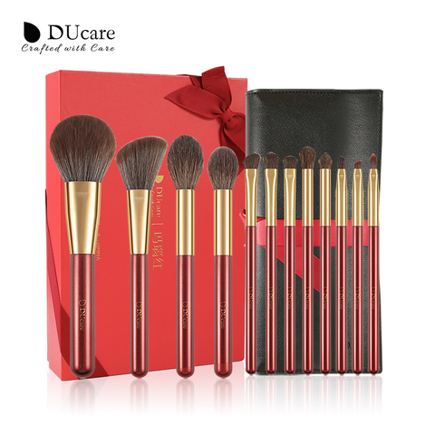 DUcare 12PCS Natural Goat hair Makeup brushes set Professional Beauty Make up brush  Foundation Powder Eyeshadow Makeup Brush ► Photo 1/6