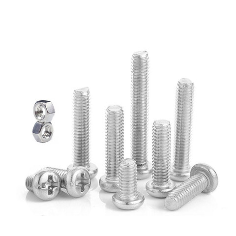 M3 Machine Cross Recessed Pan Screw 304 M3 Stainless Steel Round Head Screw And M3 Hex Nut ► Photo 1/6