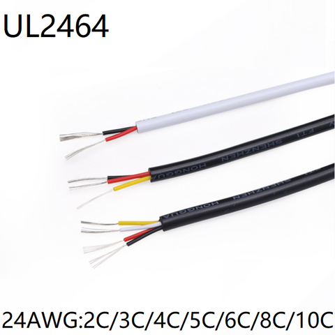 24AWG UL2464 Signal Wire 2 3 4 5 6 8 10 Core PVC Insulated Sheath Power Control Line Amplifier Audio Lamp Electric Copper Cable ► Photo 1/6