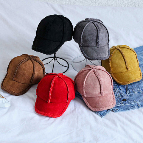 New Arrival Men Women Winter Hats Baseball Cap Warm Adjustable Sports Wool Solid Color Baseball Hats for Kids ► Photo 1/6