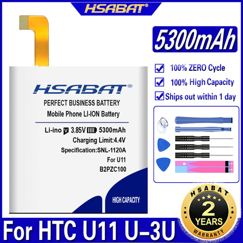 HSABAT 5300mAh B2PZC100 Battery for HTC U11 U-3U Mobile Phone ► Photo 1/6