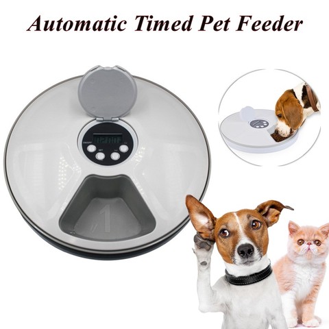 Round Timing Feeder Automatic Pet Feeder 6 Meals 6 Grids Cat Dog Electric Dry Food Dispenser 24 Hours Feed Pet Supplies 40%off ► Photo 1/6