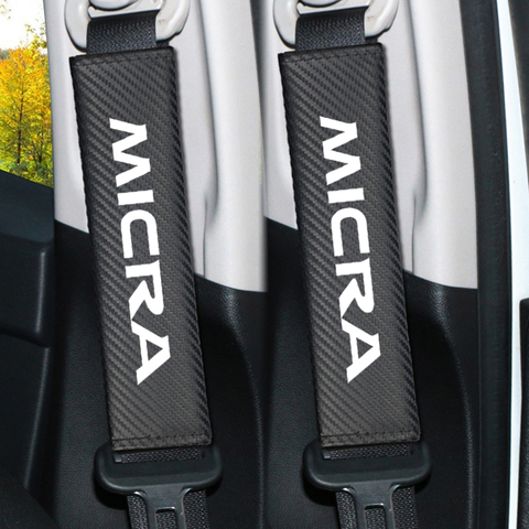 2pcs Carbon Fiber Car Safety Seat Belt Cover Case For Nissan Micra K11 K12 K13 K14 Auto Accessories Car-Styling ► Photo 1/6