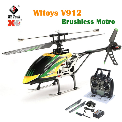 WLtoys V912 Brushless Motor RC Helicopter 4CH 2.4G Single Blade Head Lamp Light RC Drone Brushless Big Helicopter RC Toys ► Photo 1/6