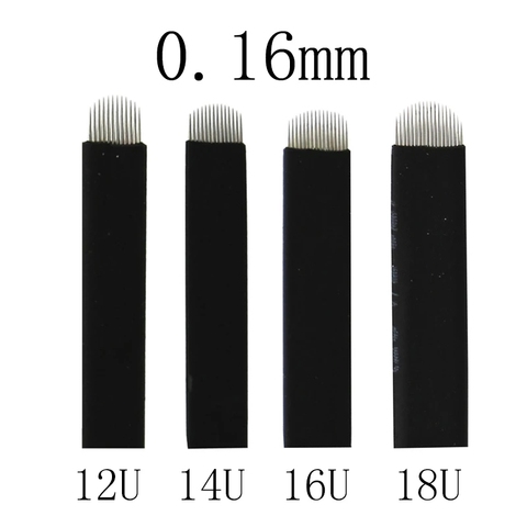 50pcs NANO Black 0.16mm U SHape 12U 14U 16U 18U Microblading Needles for Permanent Makeup Supplies Manual Eyebrow Blades ► Photo 1/6