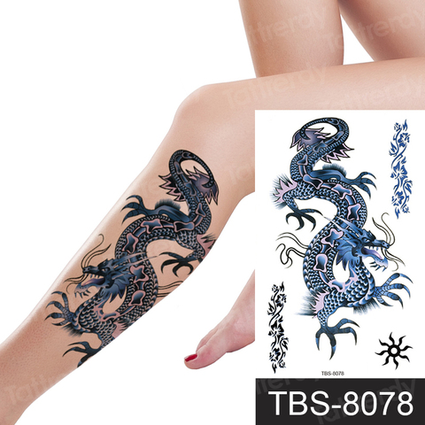 temporary tattoo phoenix dragon animals tattoo art body stickers women men legs sexy tatoo fake waterproof decal sheet water ► Photo 1/6