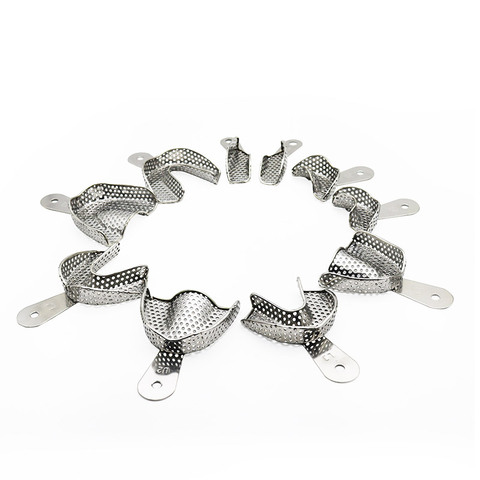 Dental Metal Impression Trays Stainless Steel Impression Tray With Holes Quarter ,Anterior, Small, Medium,Large ► Photo 1/6