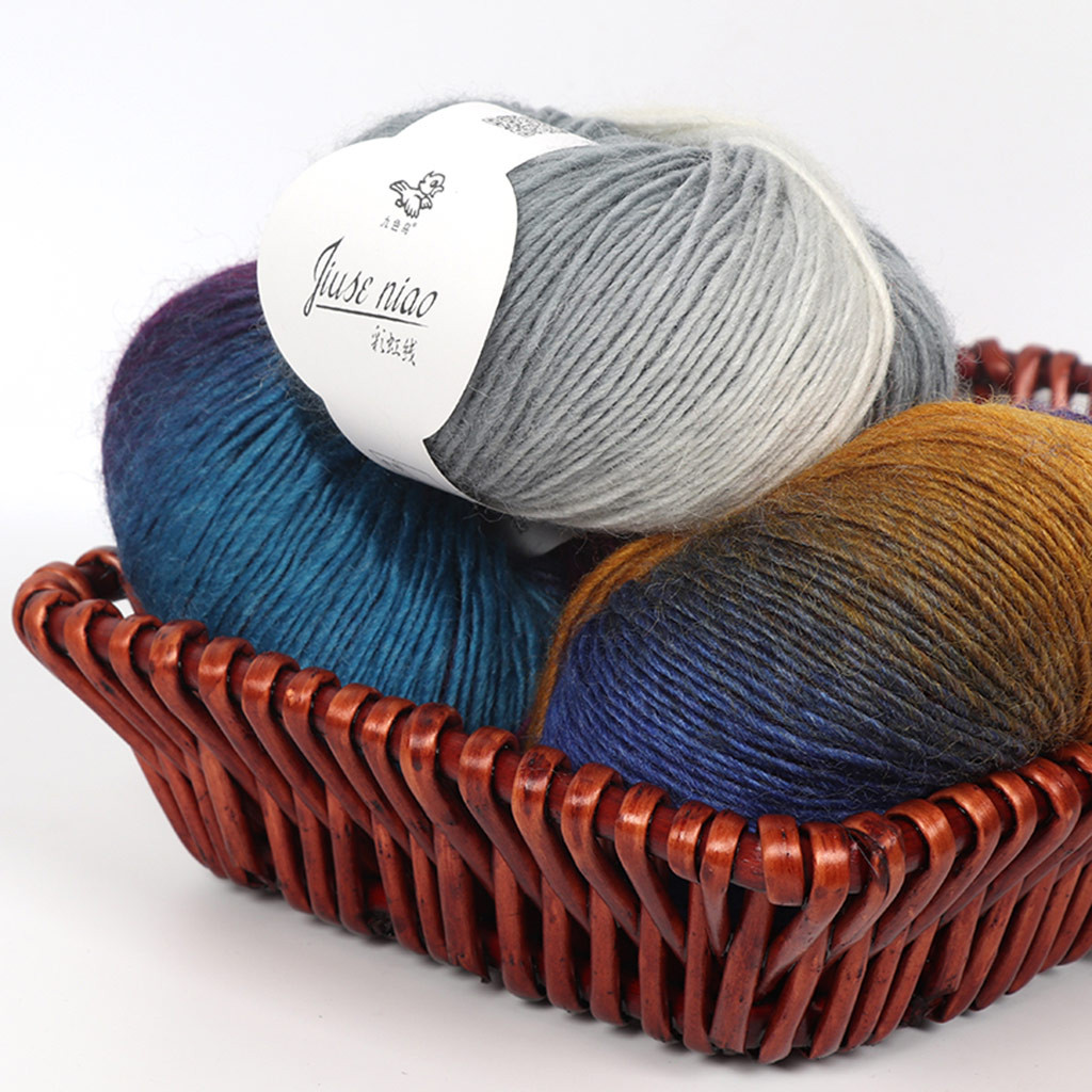 5pcsX100g Cashmere Yarn crochet yarn for knitting Rainbow Line Fancy  Melange Combed Sewing High Quality
