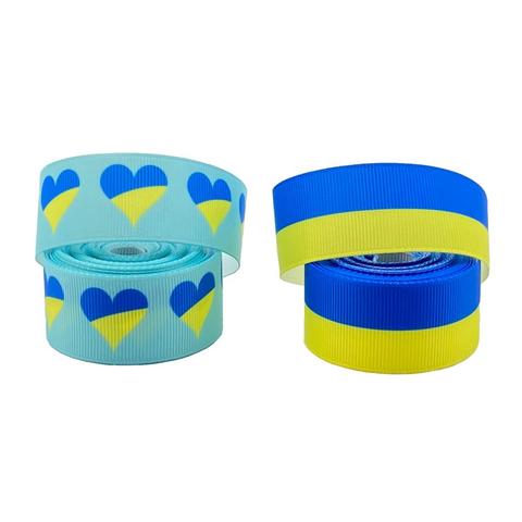 25mm Ukraine Flag Grosgrain Ribbon For Hair Bow Diy Crafts Sewing Accessories Bracelet Handmade Materials ► Photo 1/4