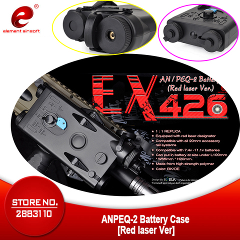 Element Airsoft PEQ 2 Battery Case Box Dummy Gun Accessories Weapon PEQ Red laser No function An PEQ Battery Case PEQ EX426 ► Photo 1/6