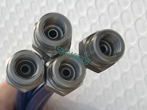 PU Covered Motorcycle Brake Oil Hose Line Stainless Steel Braided PTFE Pipe With Convex Hexagonal Joint And Outer Filament ► Photo 1/6