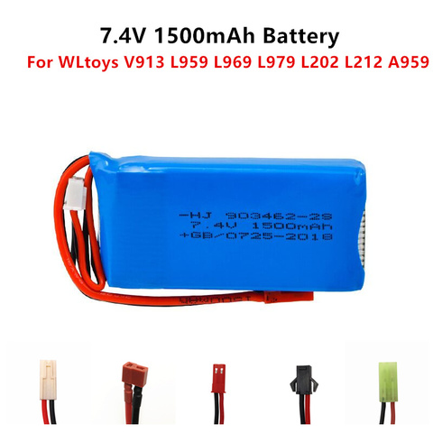 7.4V 1500mah Lipo battery for WLtoys V913 L959 L969 L979 L202 L212 A959 12428 HJ816 HJ817 RC cars model 903462-2S Battery ► Photo 1/5
