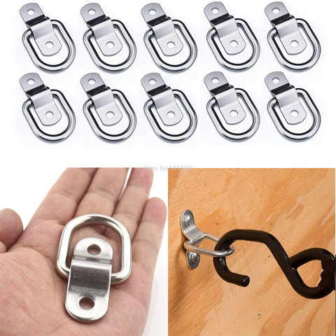 10X Cargo Lashing Surface Mount D Ring Staple Cleat Tie Down Ring Trailers For Vans Trucks Horsebox Boat Ropes car Fastener Clip ► Photo 1/6