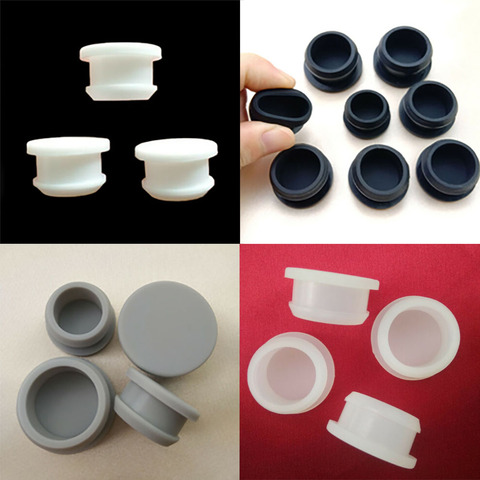 10PCS White/Black/Transparent/Gray Snap-on Silicone Rubber Blanking End Caps Tube Inserts Plug Bung 10mm-30mm ► Photo 1/5