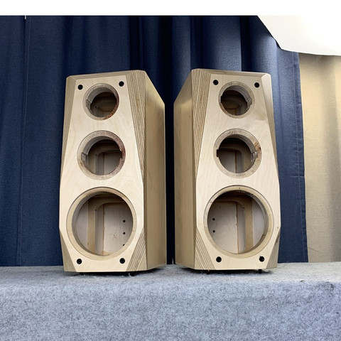 L-197  HiFi Empty Speakers Cabinet 6.5 inch 8 inch solid wood imported birch plywood bookshelf three-way bevel speaker box ► Photo 1/6