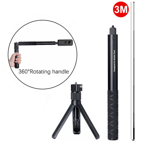1.1M 3M Rotating Bullet Time Aluminum Alloy Selfie Stick Holder Tripod Monopod for Insta 360 One R/X Gopro MAX Panoramic Camera ► Photo 1/6