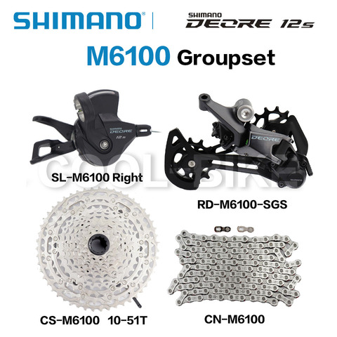 NEW SHIMANO DEORE M6100 12s Groupset Mountain Bike M6100 Shifte SGS Rear Derailleur 10-51T Cassette m6100 chain ► Photo 1/5