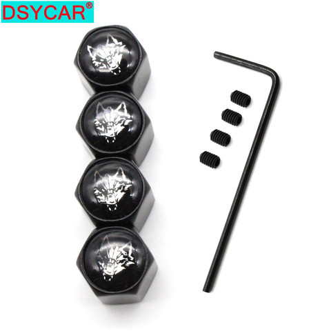 DSYCAR 1Set Fashion Car Styling Zinc Alloy Anti-theft Wolf Logo Car Tire Valve Caps Wheel Tires Tire Stem Air Cap Airtight Cover ► Photo 1/6