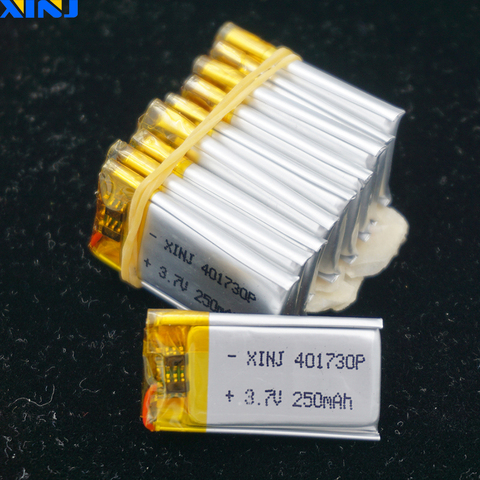 XINJ 10pcs 3.7V 250 mAh Li-Po Polymer Battery 401730 For DIY mp3 glasses Toys headphones bluetooth speaker smart watches DVR DVC ► Photo 1/5