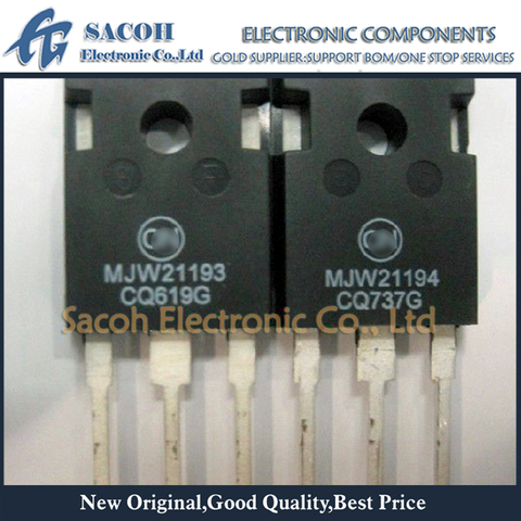 Free shipping 10Pairs MJW21193 MJW21193G + MJW21194 MJW21194G TO-247 15A 250V 200W NPN PNP Silicon Power Transistor ► Photo 1/6