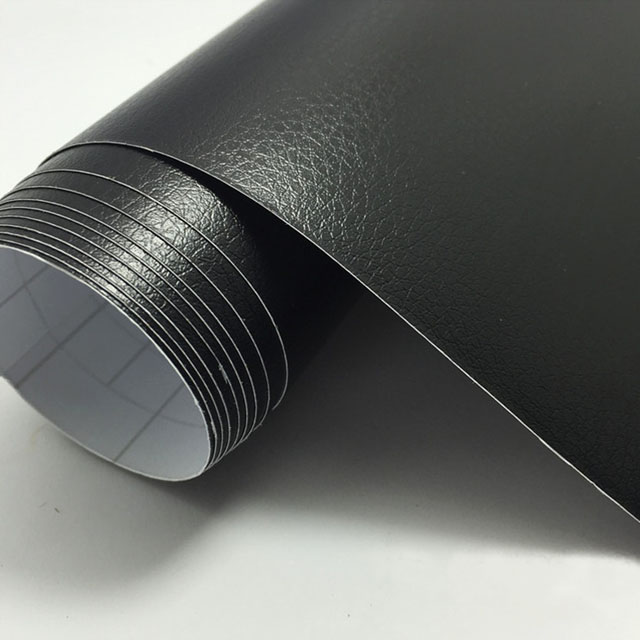 Black Leather Grain Texture Vinyl Car Wrap Sticker Decal Film Sheet ...