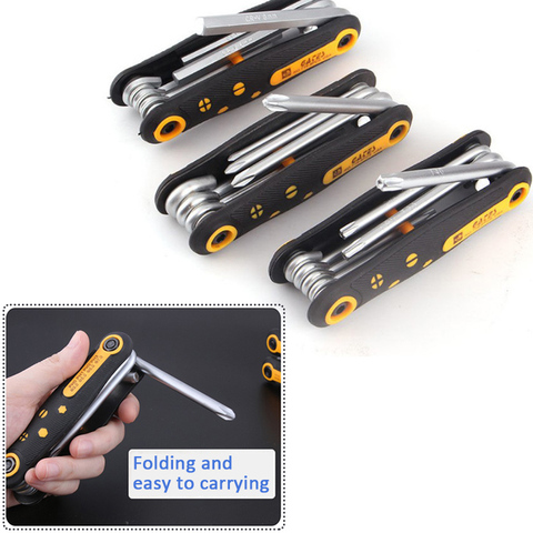 8 in 1 Portable Folding Screwdriver Set Mini Precision Screwdriver Bits Kit Hand Tool Kits Torx Star Key Bit Screwdriver Wrench ► Photo 1/6