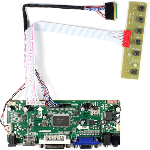 New M.NT68676 Monitor Kit for LTN133AT09 1280X800 LCD LED screen HDMI+DVI+VGA+Audio Controller Driver board ► Photo 1/6