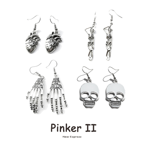 Earrings for Women Girls Drop Dangle Teens Charm Gift Party Simple Punk Cool Halloween Skull Cross Horror Skeleton Death Bat ► Photo 1/6