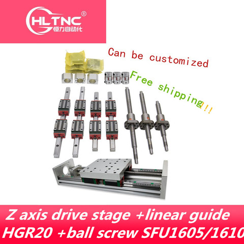 2022 promotion Z axis drive stage +linear guide HGR20 +ball screw SFU1605/1610 kit for 3 AXIS CNC machine ► Photo 1/6