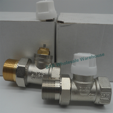 Brass straight radiator valve without thermostatic head for HVAC System DN15 DN20 DN25 DN30 temperature controller valve ► Photo 1/6