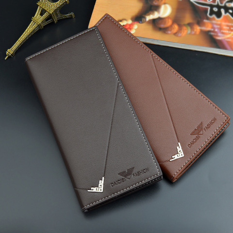 New Hot Men PU Leather Wallets Men's Long Design Causal Purses Male Folding Wallet Coin Card Holders High Quality Slim Money Bag ► Photo 1/6