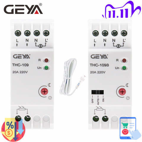 GEYA NEW Photocell Light Controller Switch with Sensor 16A 20A 25A AC220V Din Rail Lamp Control Switch ► Photo 1/6