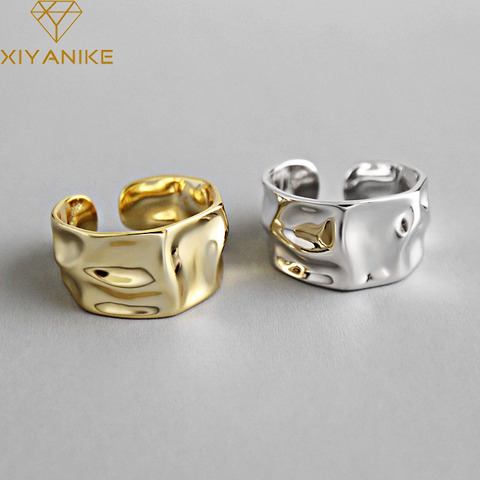 XIYANIKE 925 Sterling Silver Engagement Rings for Women Couple Trendy Irregular Geometric Handmade Jewelry Valentine's day Gifts ► Photo 1/6