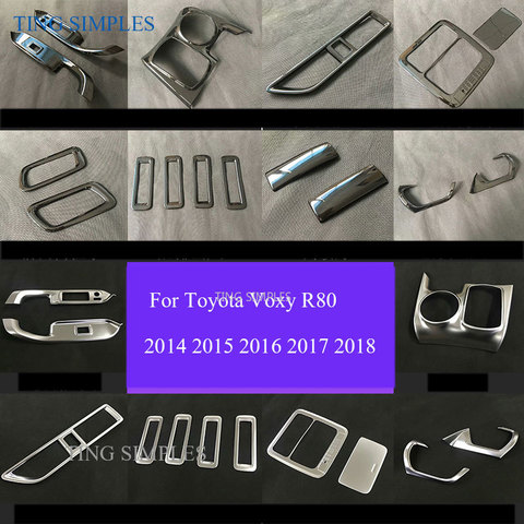 For Toyota Voxy Noah R80 2014- 2022 ABS CHROME Paint Inner Door Window Bottons AC Vent Outlet Gear Frame Trim Covers Interior ► Photo 1/6