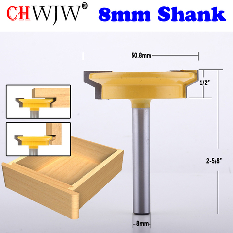 CHWJW 1PC 8mm Shank Straight Rail & Stile Router Bit Woodworking Chisel Cutter Tool for Woodworking Tools ► Photo 1/6